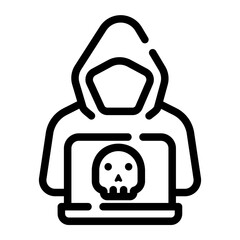 hacker line icon