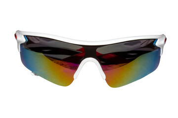 Sports glasses with tinted isolated on a white background.Glasses for outdoor activities.Glasses...