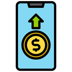 Online banking filled outline icon