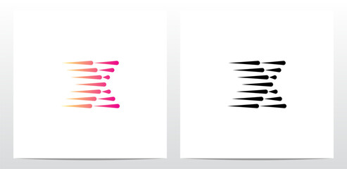 Horizontal Teardrop Shapes Letter Logo Design X