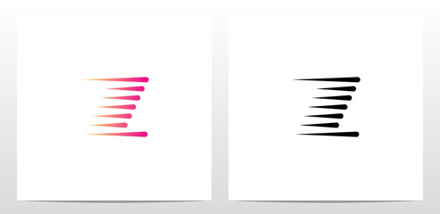 Horizontal Teardrop Shapes Letter Logo Design Z
