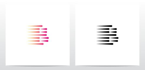 Horizontal Teardrop Shapes Letter Logo Design B