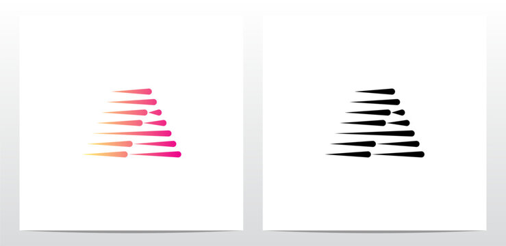 Horizontal Teardrop Shapes Letter Logo Design A