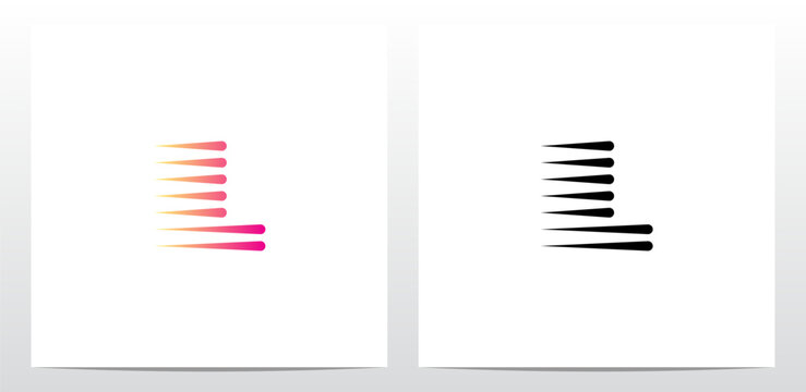Horizontal Teardrop Shapes Letter Logo Design L