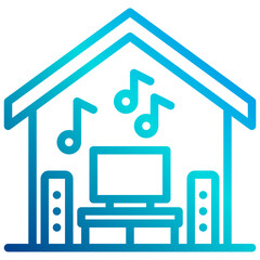 Stay at home outline icon