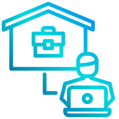 Work at home outline icon