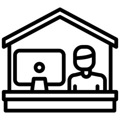 Work at home outline icon