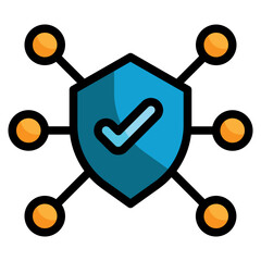 scan protection cyber security filled outline icon