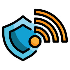 network security wifi protection filled outline icon