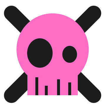 recommend clip art: Halloween pink punk rock star bone doodle line art decoration