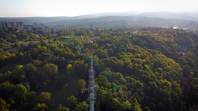 Avas Kil&aacute;t&oacute;. Antenna on the hill of Miskolc town in Hungary