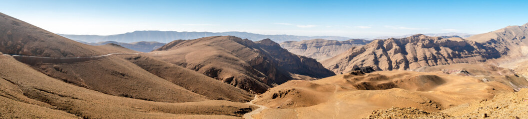 Fototapeta na wymiar Panoramic view at the Atlas Mountains near Toumliline in Morocco