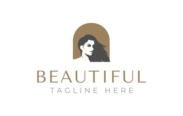 Aesthetic Beauty Woman Logo Design Template