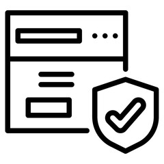 website scan protection cyber security simple line icon