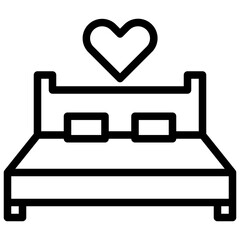 Honey moon outline icon