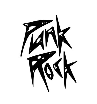 Punk rock music. Vector illustration. Black and white
