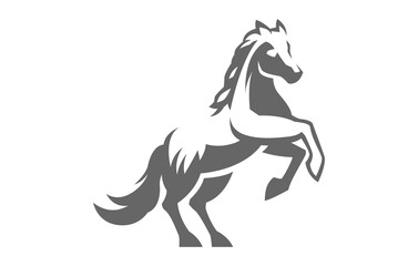 Fototapeta na wymiar Mustang Jump Logo Design Template. Horse Farm Icon Vector