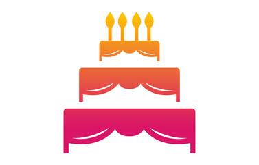 Birthday Candle Cake Logo Design Template