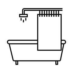 Bathtub bath line icon vector button logo symbol concept. 