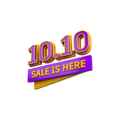 10.10 sale 3d promotion banner background