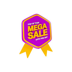 Mega sale year end 3d promotion banner