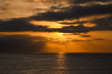 Fototapeta na wymiar Sunset over Pacific from El Segundo Beach
