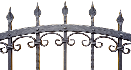 Wrought Iron Fence on transparent background png
