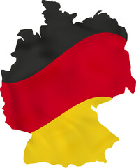 Fototapeta premium Germany map with waving flag.