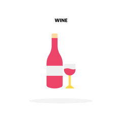 Wine bottle flat icon. Vector illustration on white background. Can used for digital product, presentation, UI and many more.