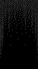 Falling numbers, big data concept. Binary white orderly flying digits. Excellent futuristic banner on black background. Digital vector illustration with falling numbers.