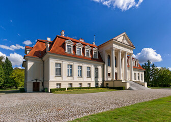 Neo-Classicist Palace in Winna Gora, Greater Poland Voivodship, Poland.