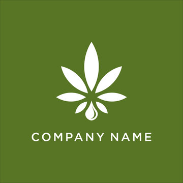 Cannabis essence oil drop logo design