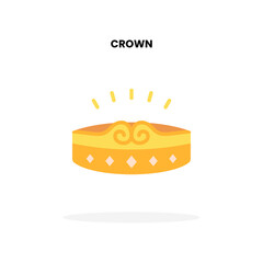Crown flat icon. Vector illustration on white background. Can used for digital product, presentation, UI and many more.