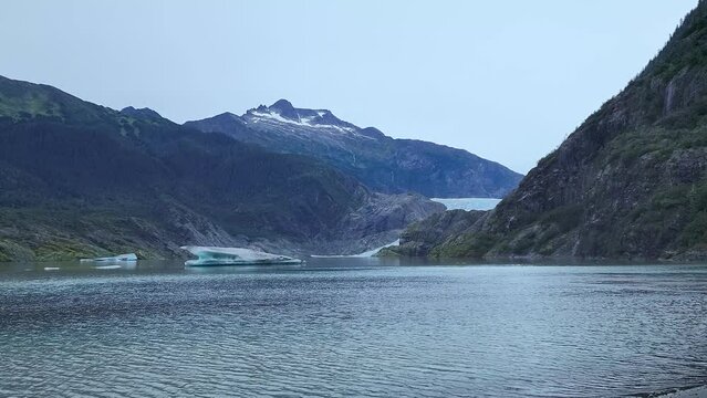 Mendenhall Glacier in Juneau Alaska viewed from near Nugget Falls