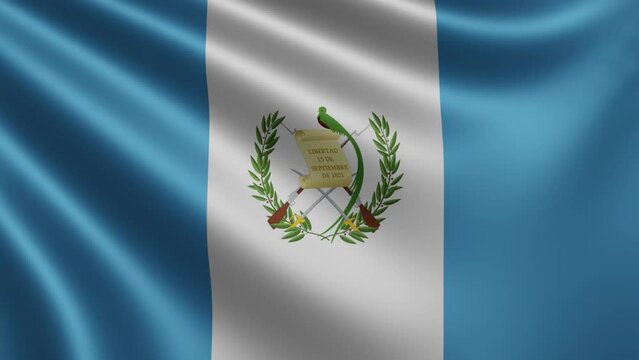 Guatemalan flag waving in the wind, video of the national flag of Guatemala in 3d, in 4k resolution. High quality 4k footage