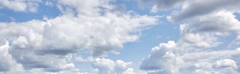 Abstract image of blurred sky. Blue sky background with cumulus clouds