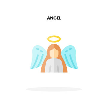 Angel flat icon. Vector illustration on white background. Can used for digital product, presentation, UI and many more.