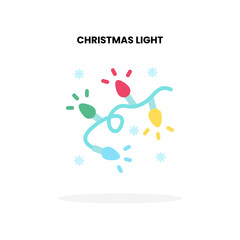 Christmas Light flat icon. Vector illustration on white background. Can used for digital product, presentation, UI and many more.