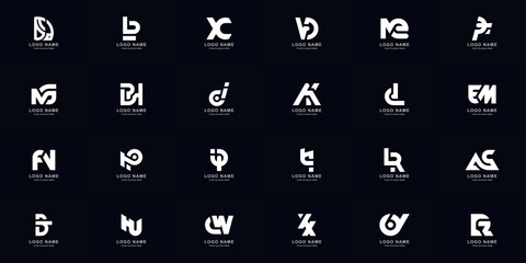 Collection full set abstract combine letter a - z monogram logo design