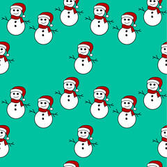 Vector seamless christmas symbol pattern, with stylish snowman