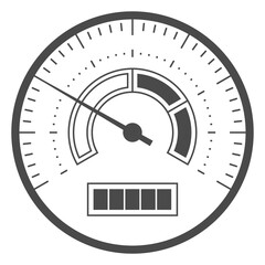 Circular measurement performance meter icons. Speed meter, pressure gauge and other.