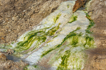 A stream of healing hot mineral water from a spring in the resort of Pyatigorsk,Northern Caucasus.