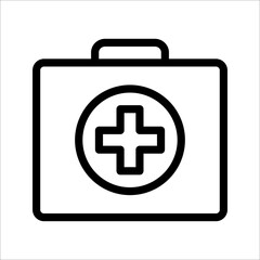 First aid box icon vector, on white background.