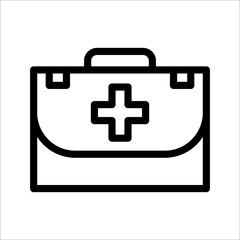First aid box icon vector, on white background.