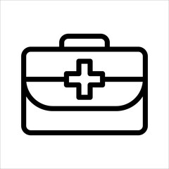 First aid box icon vector, on white background.