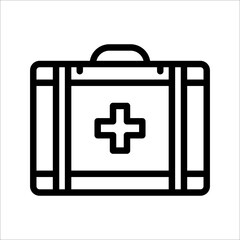 First aid box icon vector, on white background.