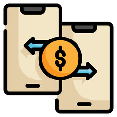 cash money transfers online payment filled outline icon