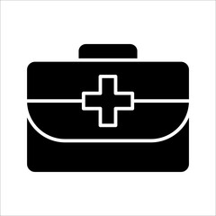 First aid box icon vector, on white background.