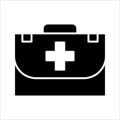 First aid box icon vector, on white background.