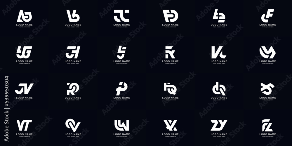 Wall mural Collection full set abstract combine letter a - z monogram logo design